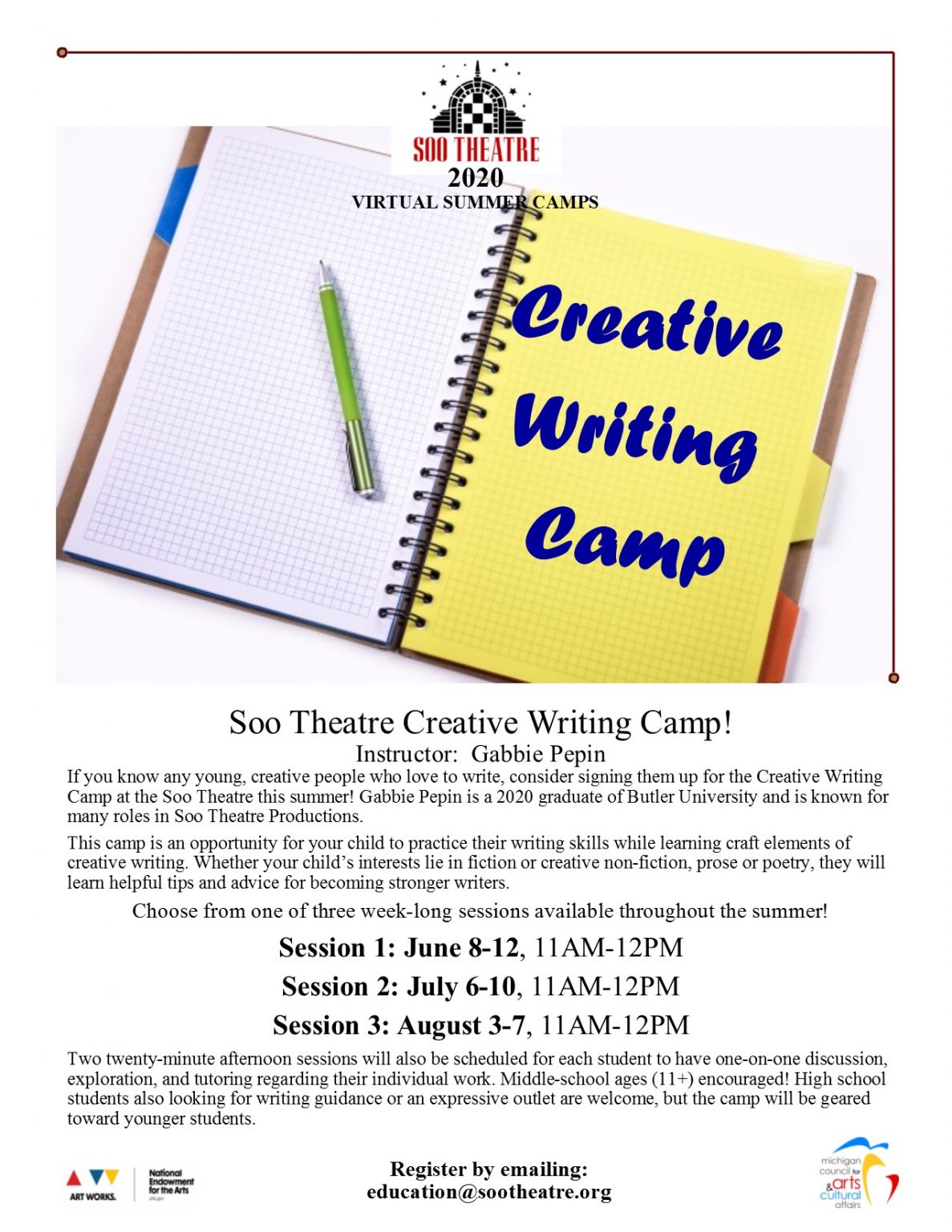virtual creative writing camp